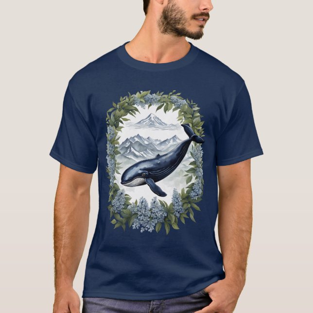 Physeter macrocephalus Val med Mountain Laurel T Shirt (Framsida)