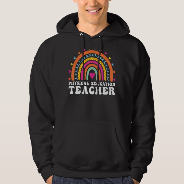 Physical Education PE Teacher Phys Ed Leopard Boho Hoodie (Framsida)