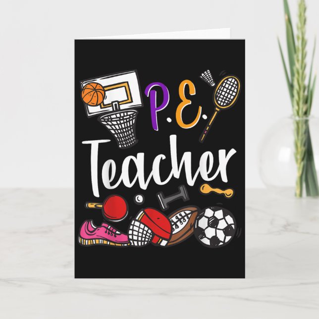 Physical Education Teacher Proud Pe Teacher Srts C Kort (Framsida)