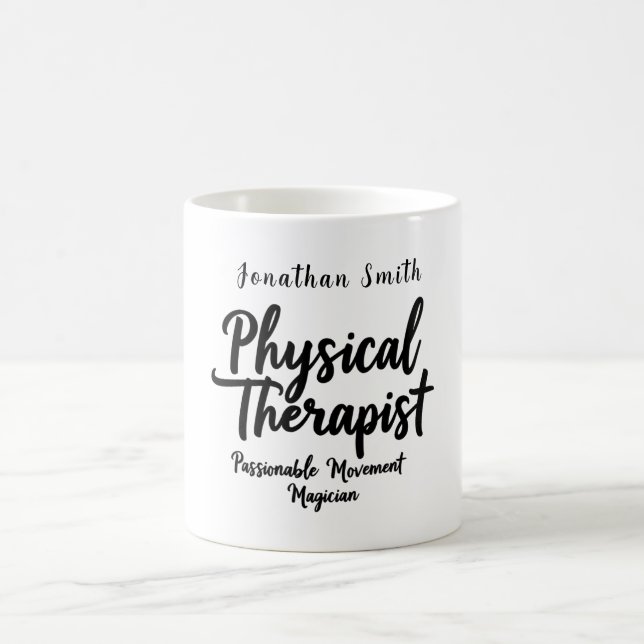 Physical Therapist Passionate Movement Typography Kaffemugg (Center)