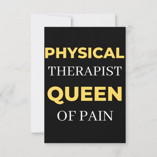 Physical Therapist Queen Of Pain Tack Kort (Framsida)