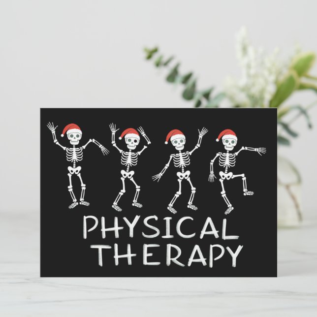 Physical Therapist Skeleton Christmas DPT Student  Julkort (Stående Fram)
