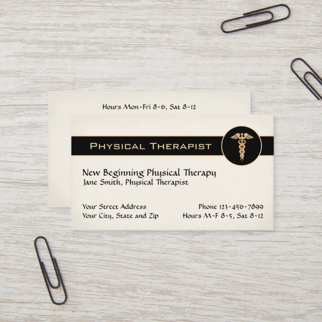 Physical Therapist Therapy Business Cards Visitkort (Fram/Back In Situ)