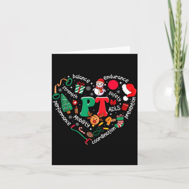 Physical Therapy Christmas Heart Pt Therast Xmas M Kort (Framsida)