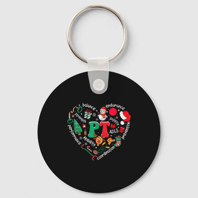 Physical Therapy Christmas Heart Pt Therast Xmas M Nyckelring (Framsida)