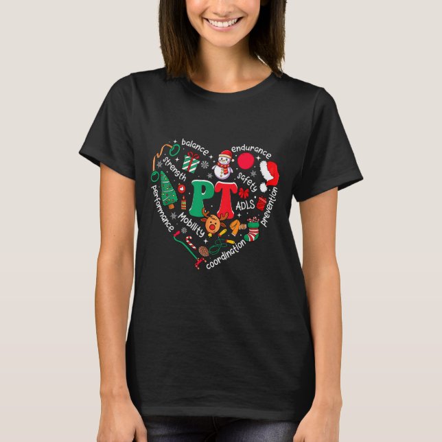 Physical Therapy Christmas Heart Pt Therast Xmas M T Shirt (Framsida)