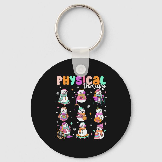 Physical Therapy Christmas Shirt Pt Christmas Snow Nyckelring (Framsida)