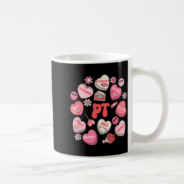 Physical Therapy Groovy Valentine's Day Heart Cand Kaffemugg (Höger)