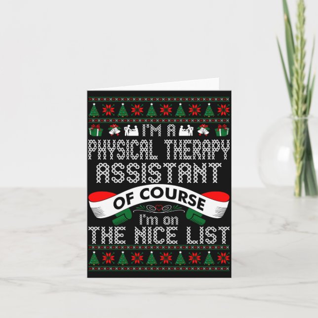 Physical Therapy Istant On Nice List Christmas  Kort (Framsida)