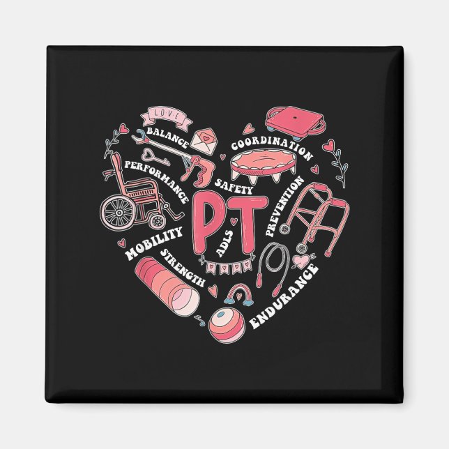 Physical Therapy Pt Valentine Heart Shape Physical Magnet (Framsidan)