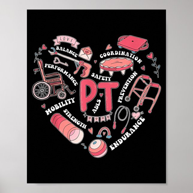 Physical Therapy Pt Valentine Heart Shape Physical Poster (Framsidan)
