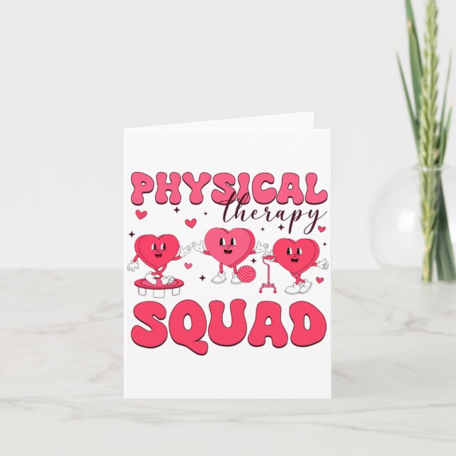 Physical Therapy Squad Valentines Day Pt Pta Vale  Kort (Framsida)