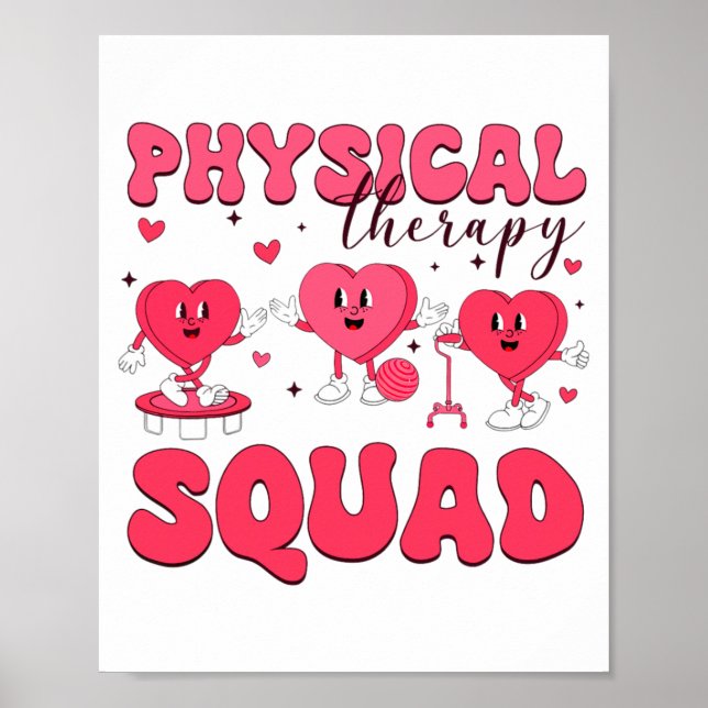 Physical Therapy Squad Valentines Day Pt Pta Vale  Poster (Framsidan)