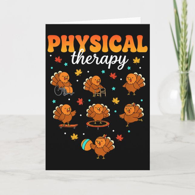 Physical Therapy Turkey Thankful Pt Therast Thanks Kort (Framsida)