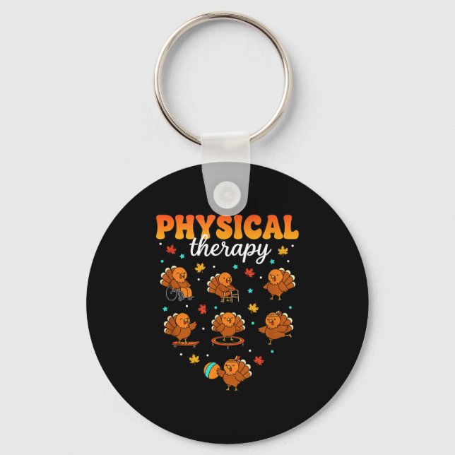 Physical Therapy Turkey Thankful Pt Therast Thanks Nyckelring (Framsida)