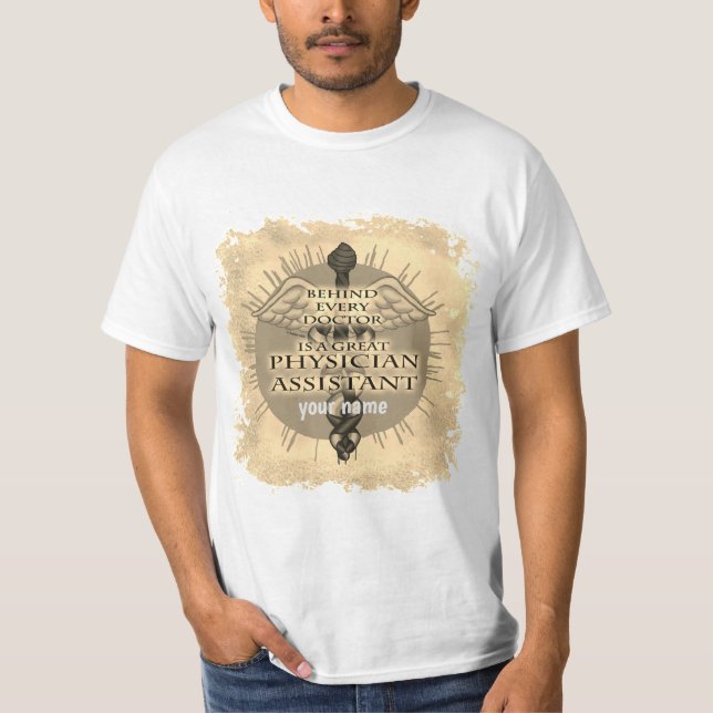 Physician Assistant Caduceus T Shirt (Framsida)
