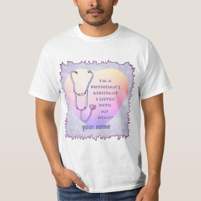 Physician Assistant Heart T Shirt (Framsida)