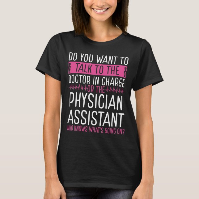 Physician Assistant PA Badge Reel T Shirt (Framsida)