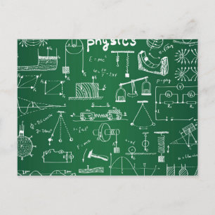 Physics Chalkboard Mönster Vykort