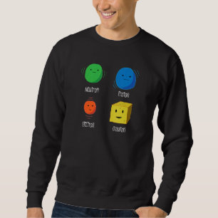 Physics Joke Neutron Proton Electron Crouton Scien Lång Ärmad Tröja