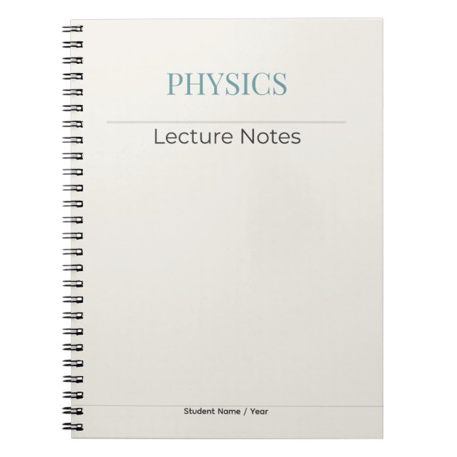 Physics Notebook – Minimal Academic Edition Anteckningsbok (Framsidan)
