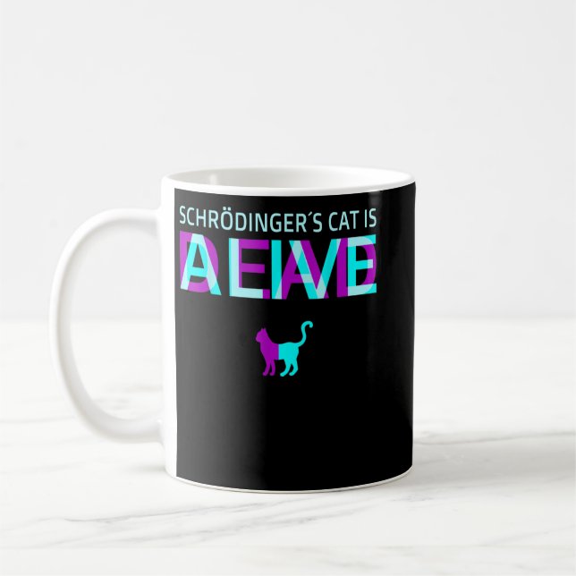 Physics Quantal Student Nerd Dead Alive Schrödinge Kaffemugg (Vänster)