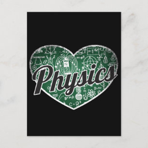 Physics Retro Heart Blackboard Kärlek Vykort