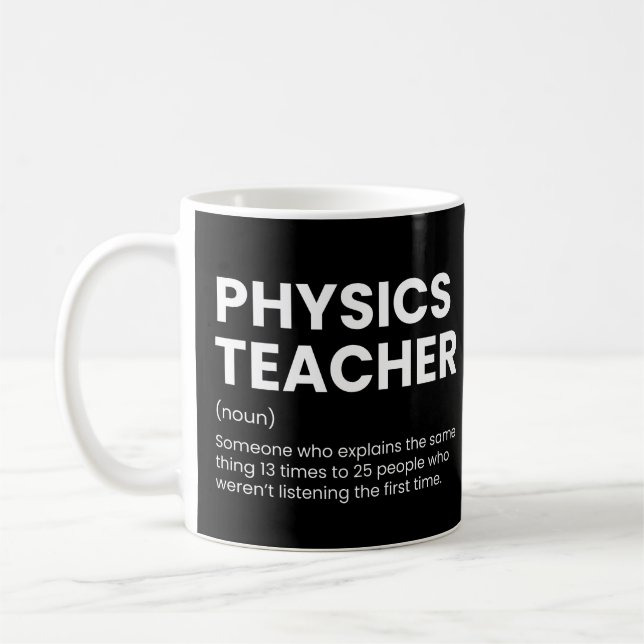 Physics Teacher Funny Definition Kaffemugg (Vänster)