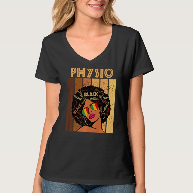 Physio Afro African American Women Black History T Shirt (Framsida)