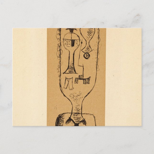 Physiognomic Riddle, 1921 av Paul Klee Vykort (Framsida)