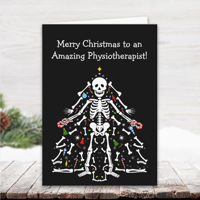 Physiotherapist Merry Christmas Tree Skeleton Kort (Skapare uppladdad)