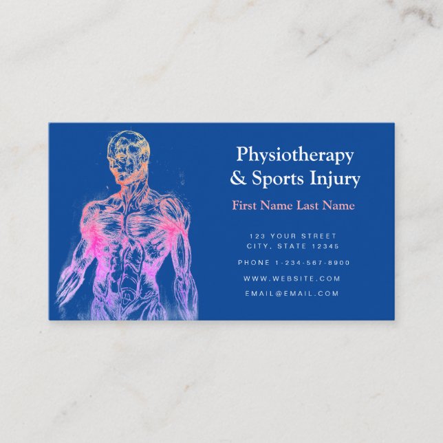 Physiotherapy and Sports Injury Business Card Visitkort (Framsida)