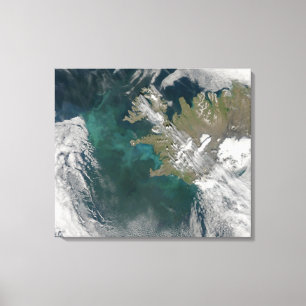 Phytoplanktonblom i norr Atlantic Ocean Canvastryck