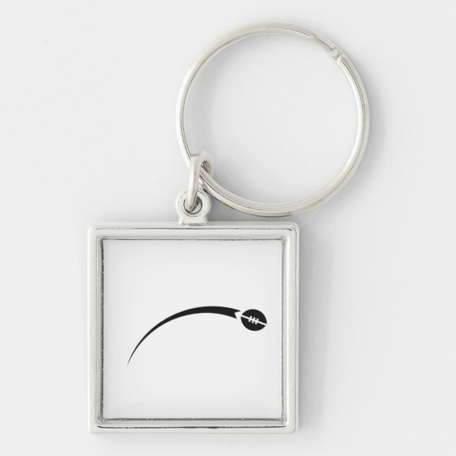 Phyxius Arc Fyrkantig Silverfärgad Nyckelring (Framsidan)