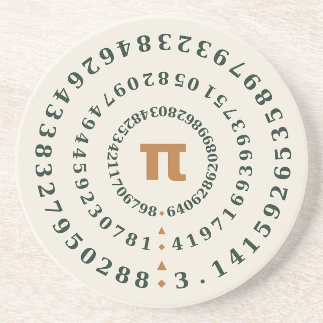 Pi 100 Siffror Spiral Matematiklärare Pi-dagen Coa Underlägg (Framsidan)