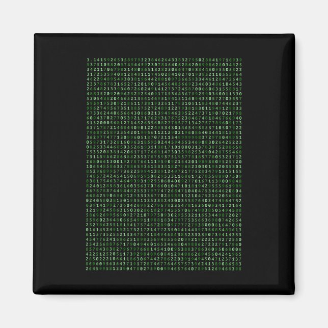 Pi 2025-siffriga matrisdesign för matematik och Co Magnet (Framsidan)