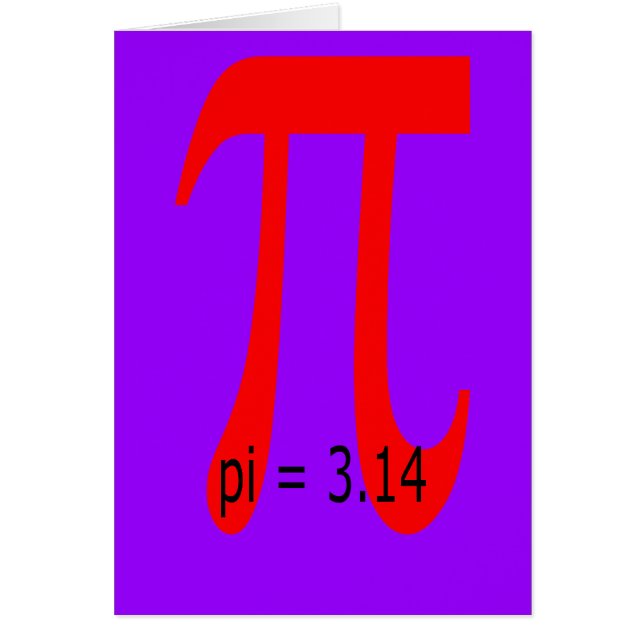 pi = 3,14159265 hälsningskort (Framsidan)