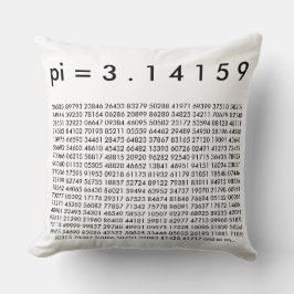 pi= 3.14159 PI-dagsnummer för svart, vit matematik Kudde