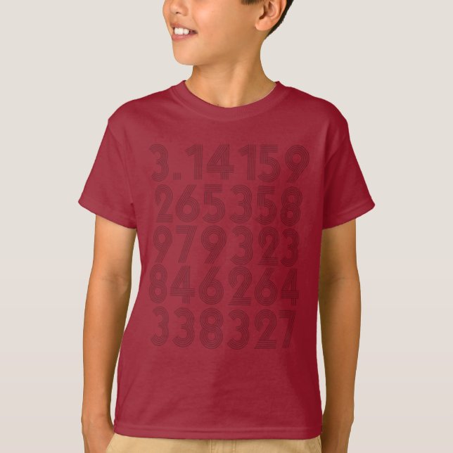 pi= 3,14159 siffror PiDay Math-nummer T Shirt (Framsida)