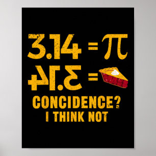 Pi 3 14 = Paj, sammanträffande I Tänka, ej Math Pu Poster