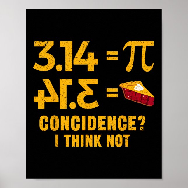 Pi 3 14 = Paj, sammanträffande I Tänka, ej Math Pu Poster (Framsidan)