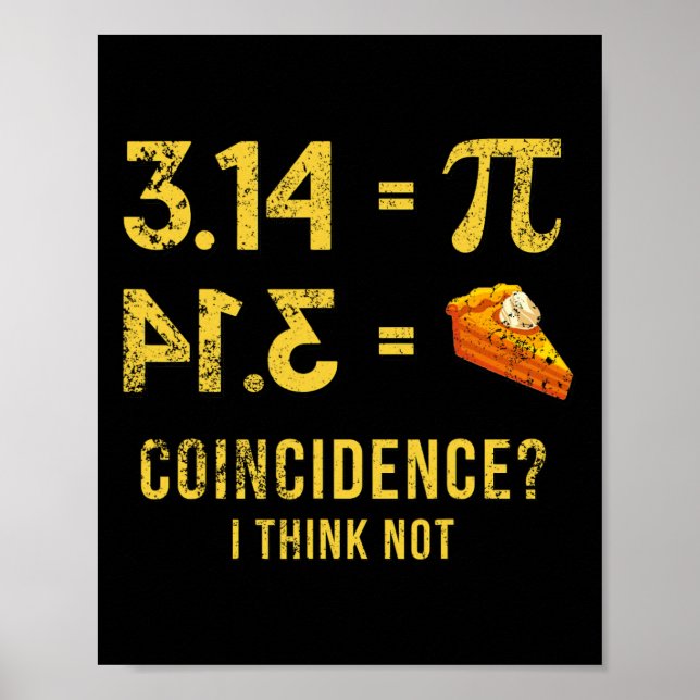 Pi 3 14 = Paj, sammanträffande I Tänka, ej Math Pu Poster (Framsidan)