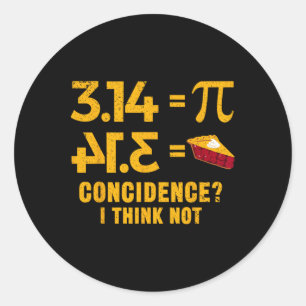 Pi 3 14 = Paj, sammanträffande I Tänka, ej Math Pu Runt Klistermärke