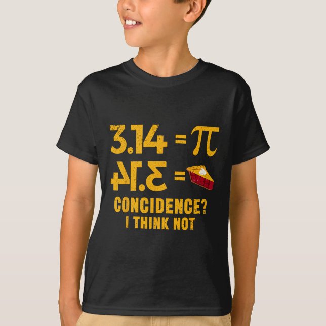 Pi 3 14 = Paj, sammanträffande I Tänka, ej Math Pu T Shirt (Framsida)