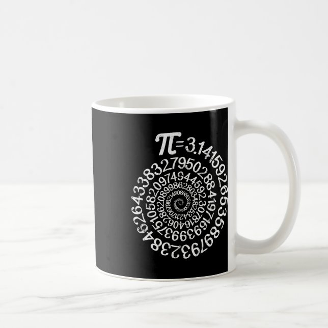 Pi = 3,14 Spiral Math Science Geek 3.14 Pi Day Ste Kaffemugg (Höger)
