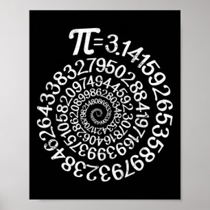 Pi = 3,14 Spiral Math Science Geek 3.14 Pi Day Ste Poster