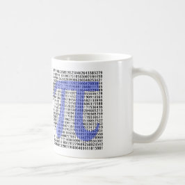 Pi 3.14 till hundratal siffror kaffemugg
