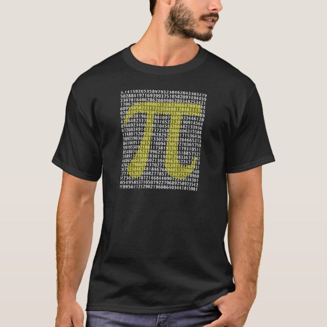 Pi 3.14 till Hundred av siffror T Shirt (Framsida)