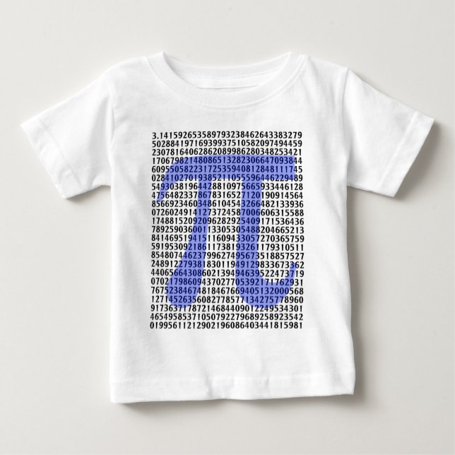 Pi 3.14 till Hundred av siffror Tee Shirt (Framsida)