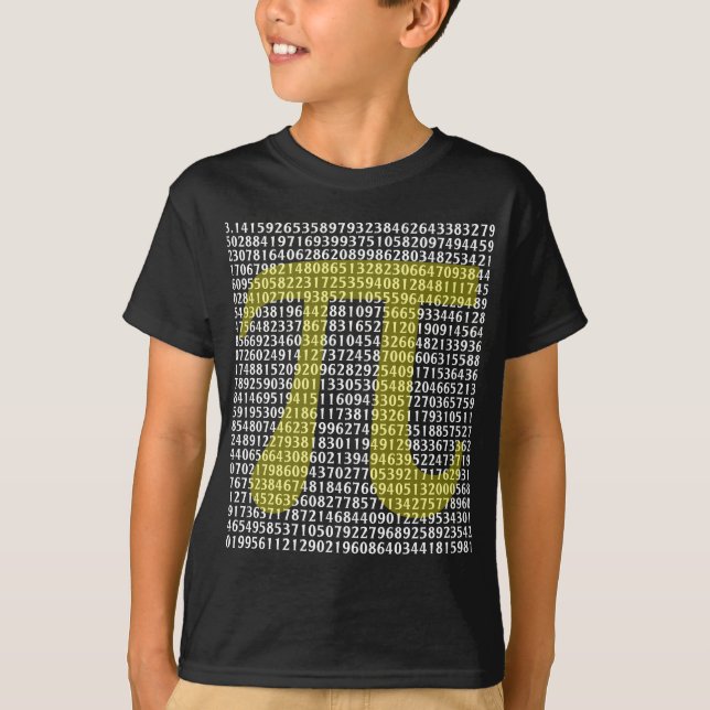 Pi 3.14 till Hundred of Digits T-shirt (Framsida)